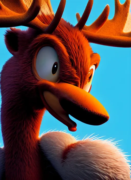 Image similar to highly detailed closeup of a wacky moose character, from sonic the hedgehog, sonic video game series by greg rutkowski, character concept art