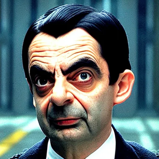 Image similar to mr bean in the matrix