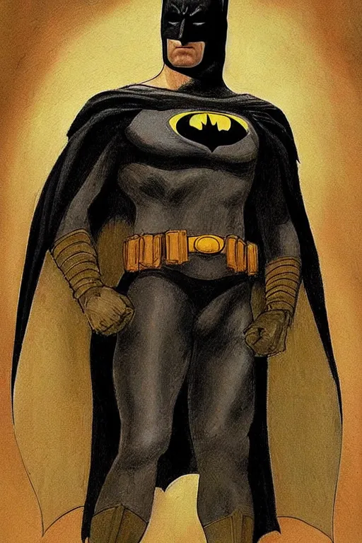 Image similar to painting of batman the style of leonardo da vinci