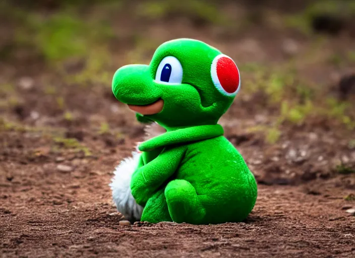 Image similar to national geographic wildlife photo of real life yoshi yoshi in real life in the wild, 8 k, 8 5 mm f 5. 6