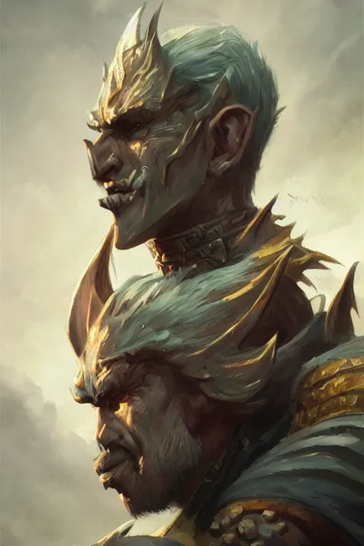 Image similar to dungeons and dragons evil warrior character closeup side profile portrait, dramatic light, dungeon background, 2 0 0 mm focal length, painted by stanley lau, painted by greg rutkowski, painted by stanley artgerm, digital art, trending on artstation