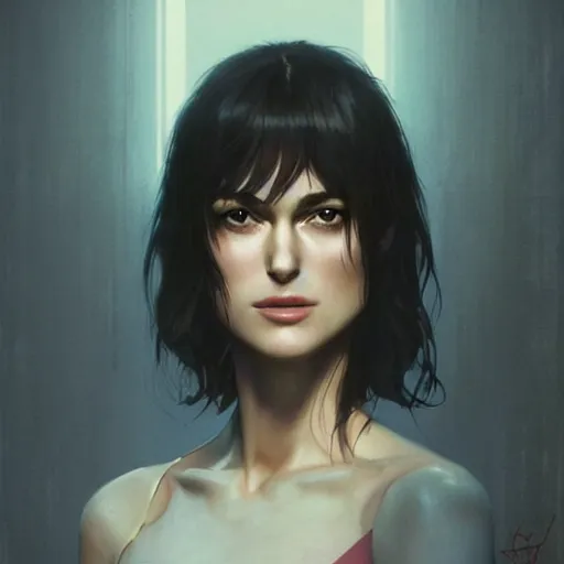 Image similar to keira knightley portrait as manga girl, realistic shaded perfect face, fine details. anime. realistic shaded lighting poster by ilya kuvshinov katsuhiro otomo ghost - in - the - shell, magali villeneuve, artgerm, jeremy lipkin and michael garmash and rob rey