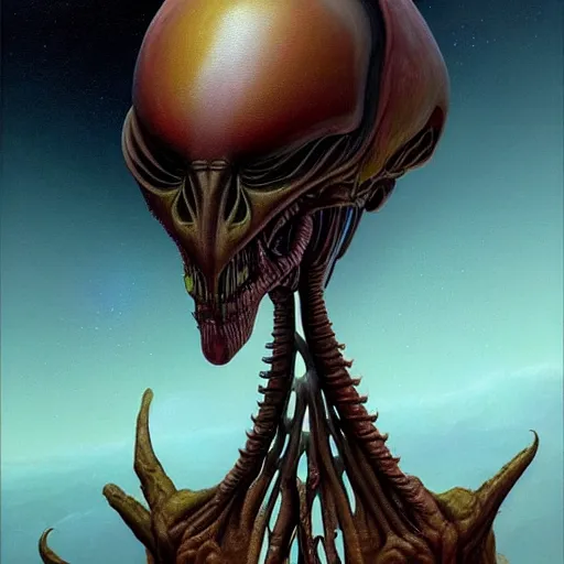 Image similar to aliens from the second edition of barlowe's guide to extraterrestrials, highly detailed, photorealistic, artstation, highly detailed, oil painting, dramatic lighting, award - winning, accurate anatomy