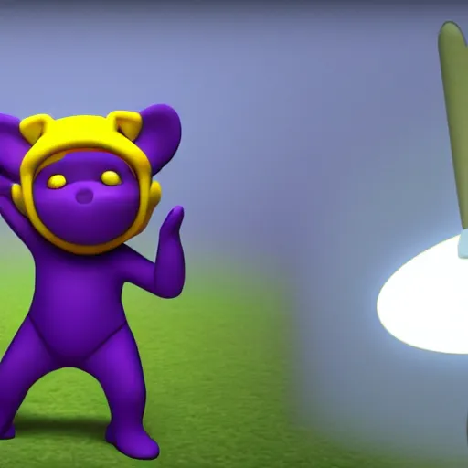 Prompt: tinky winky in arcane
