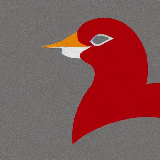 Prompt: abstract logo of a red duck