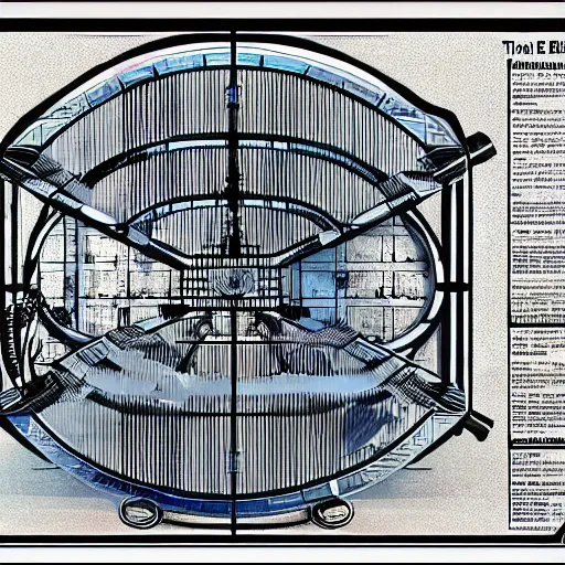 Prompt: a detailed blueprint of a time machine