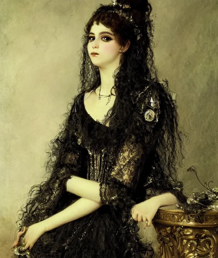 Image similar to gothic princess portrait by william - adolphe bouguerea, highly detailded