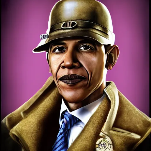 Prompt: Steampunk Obama, photo realistic