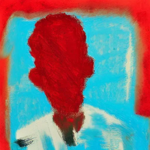 Prompt: a red headed man, abstract expressionism, art, portrait,