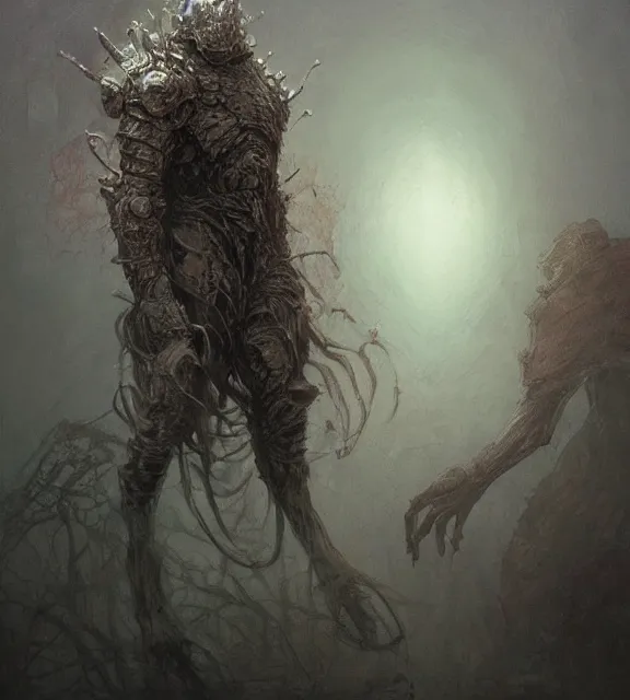 Image similar to crystal golem concept, beksinski, age of sigma art, frank franzetta, ruan jia, dark soul armor concept, trending on artstation, wayne barlowe, adrian smith fantasy art, elden ring art, the hobbit art, lord of the ring art, infinity blade armor