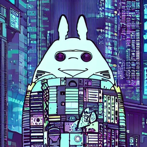 Prompt: cyberpunk Totoro