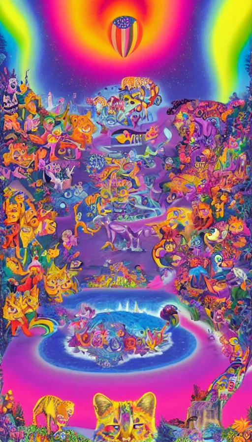 Image similar to the end of the world, by lisa frank,