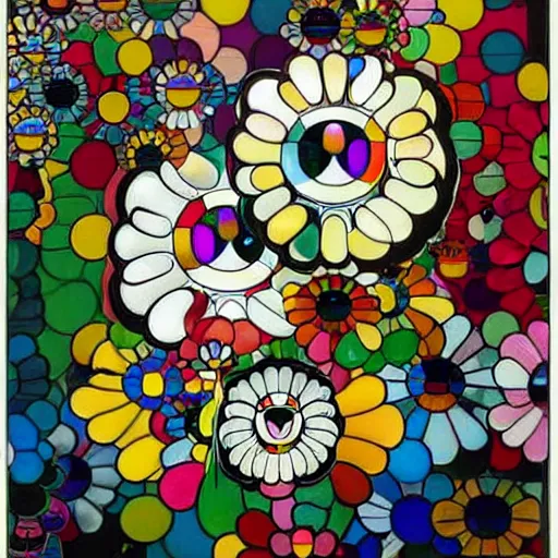 Image similar to melancholic by takashi murakami. the illustration is an abstract portrait of a woman. the woman's face is divided into two halves, one half is black & the other is white. the woman's eyes are large & staring. the illustration is full of energy & movement.