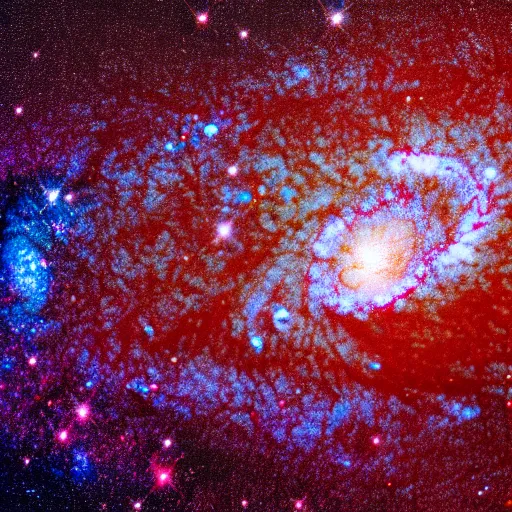 Image similar to hand-shaped galaxy, taken by a telescope, 4K, 8K, Universe, HDR, digital art