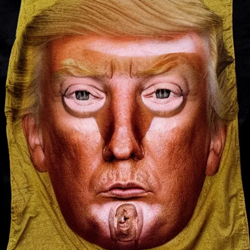 Image similar to Shroud of Turin with donald trump's face