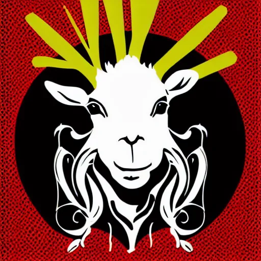 Image similar to a vector illustration of a smoking goat in lowbrow art style