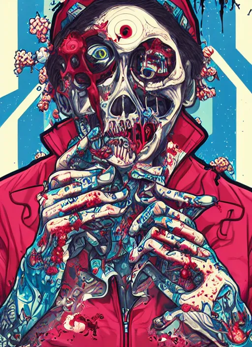 Image similar to zombie full body hiphop streetwear drip, tristan eaton, victo ngai, artgerm, rhads, ross draws