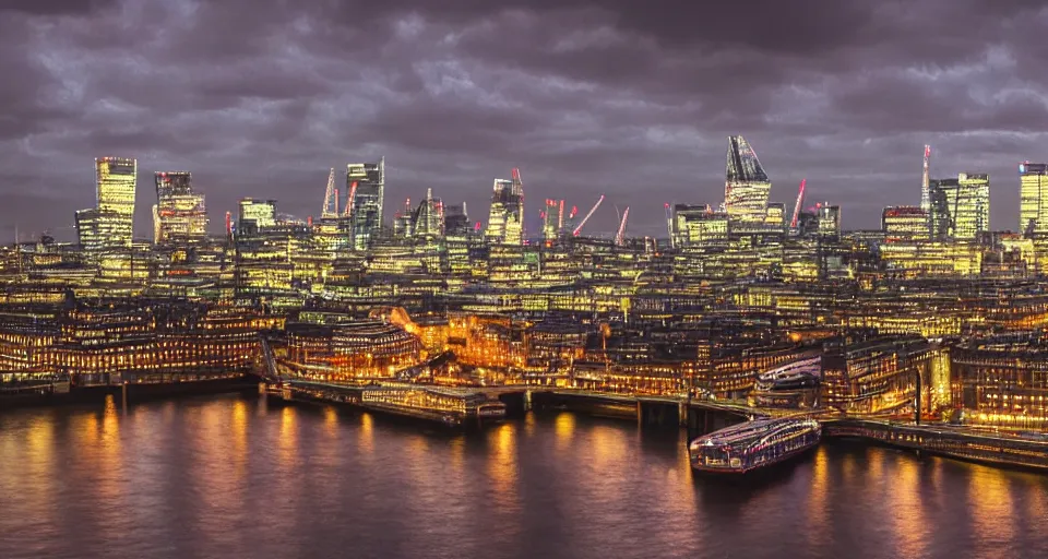 Prompt: a breathtaking picture of London, highly detailed, highly realistic, atmospheric lighting, 4k