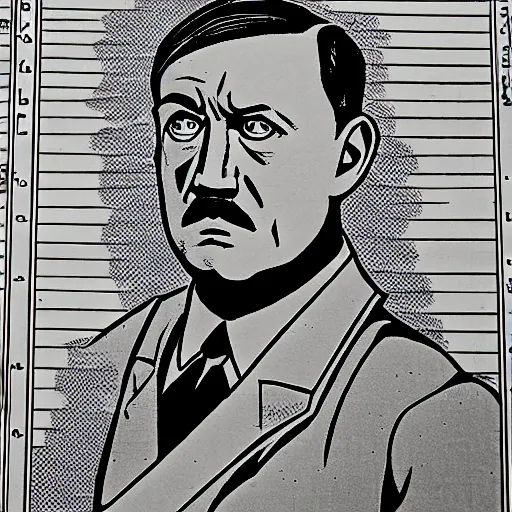 Image similar to hitler, detailed manga panel