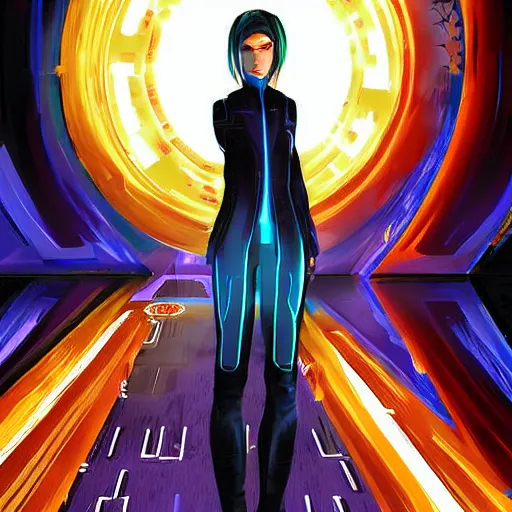 Image similar to Android Netrunner, digital painting, card game illustration, Android Netrunner