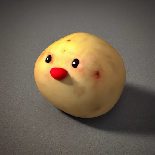 Image similar to 3 d rendered potato with adorable face