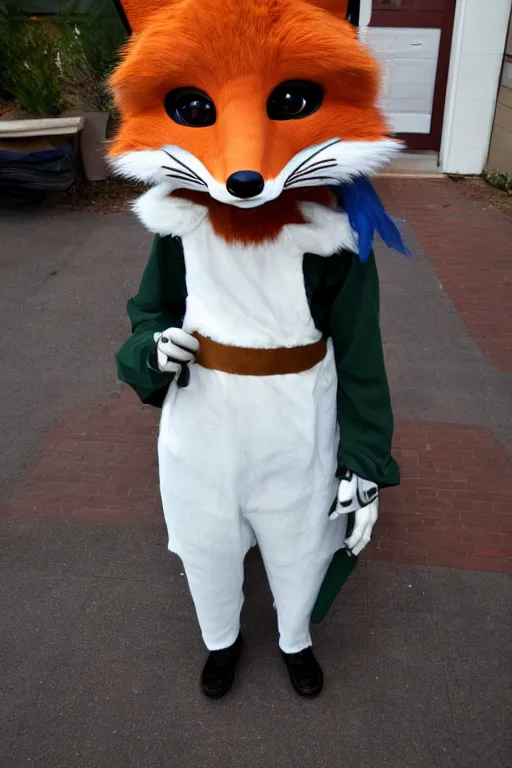 Prompt: an anthropomorphic fox, fursuit, cosplay