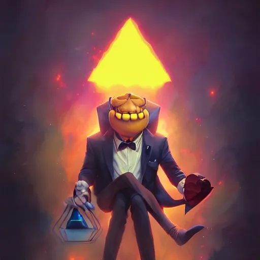 Image similar to bill cipher from gravity falls by ross tran, artgerm, marc simonetti, gil elvgren