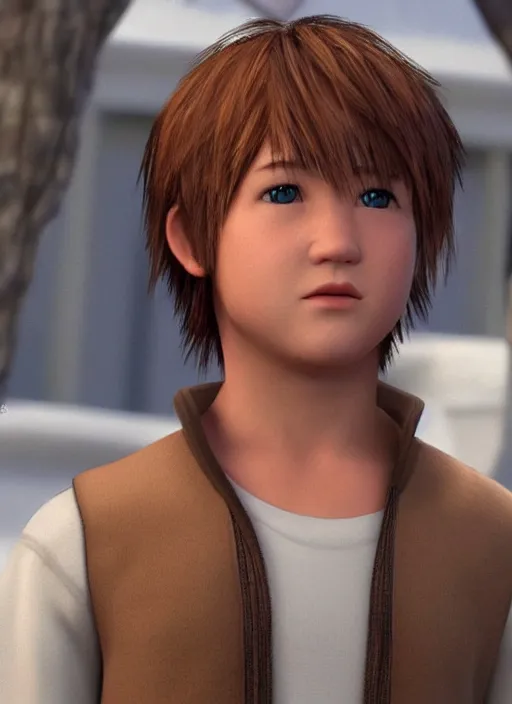 Image similar to haley joel osment realistic sora from kingdom hearts