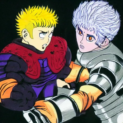 Image similar to Guts and Puck fighting Griffith