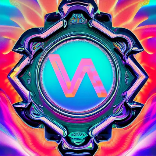 Image similar to a and w vaporwave logo, colorful, digital art, cosmic, 3 d high definition, trending on art station, photorealistic, high resolution, 8 k, octane, hyper detailed, insane details, intricate, elite, ornate, elegant trend, highly detailed and intricate, sharp focus, photography, unreal engine