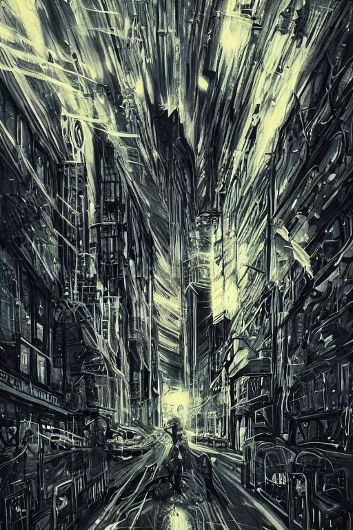 Image similar to weaver who activates timelapse, art by neil gaiman, trending on artstation, dark atmospheric lighting front view synthwave, street art, fisheye lens, magic realism, eclecticism