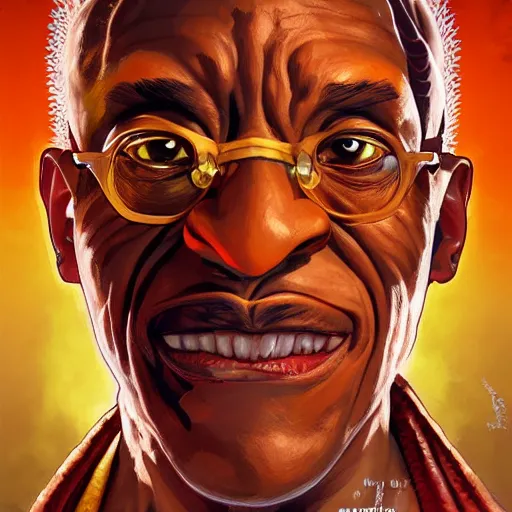 Prompt: gustavo fring as dhalsim street fighter, 4 k, ultra realistic, detailed focused art by artgerm and greg rutkowski and alphonse mucha