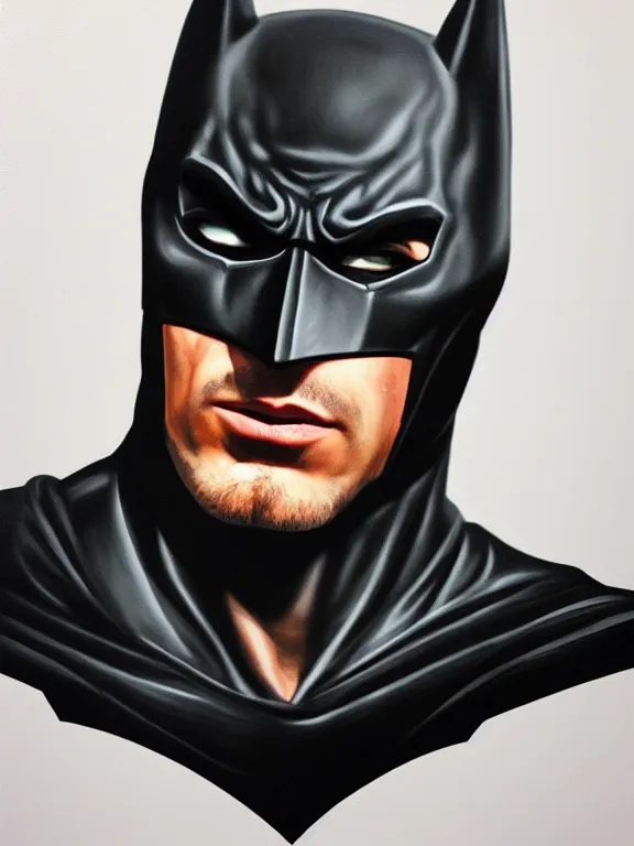 Image similar to portrait, half lit ryan renolds as batman, hyperrealism