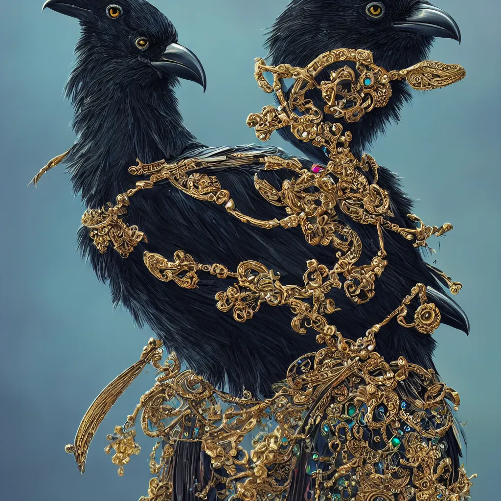 Raven - Black and Iridescent Face Jewels