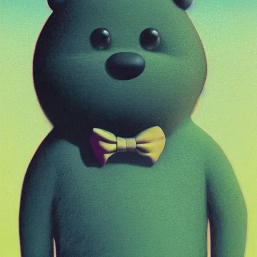 Image similar to yogi bear ( hanna barbera ) by beksinski and tristan eaton, neon trimmed beautiful dystopian digital art