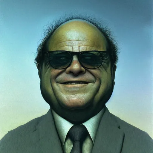 Prompt: portrait of danny devito by zdzisław beksinski