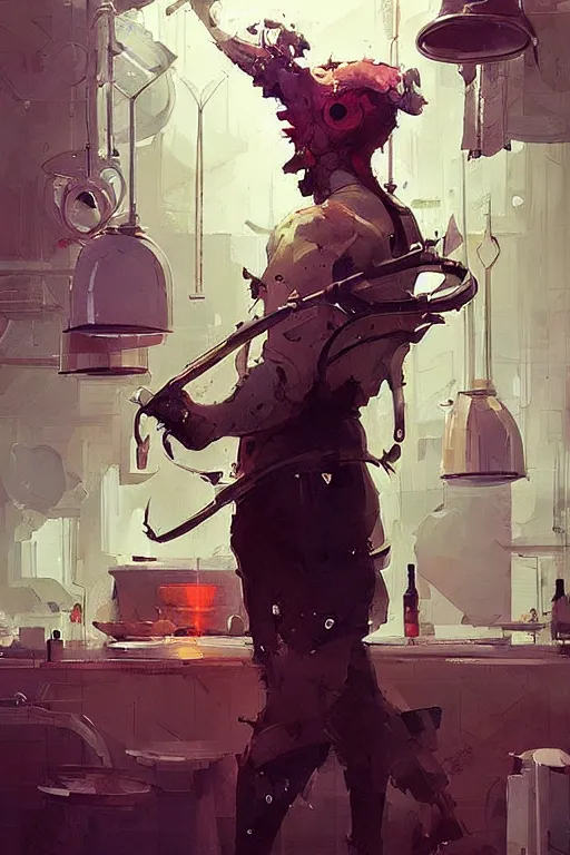 Image similar to a male french chef, culinarypunk futuristic. decorated with culinary magic by league of legends ismail inceoglu dragan bibin rossdraws peter mohrbacher. sharp focus, smooth, symmetry