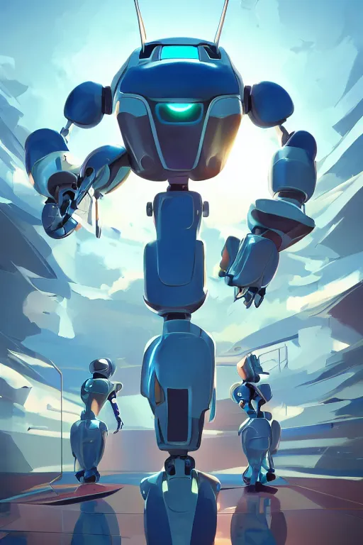 Image similar to metabots medabots medarotto medarot robot minimalist comics, behance hd by jesper ejsing, by rhads, makoto shinkai and lois van baarle, ilya kuvshinov, rossdraws global illumination ray tracing hdr radiating a glowing aura