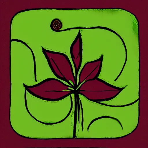 Prompt: Plant icon, digital art