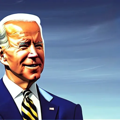 Image similar to an oil painting depicting joe biden as a god, 4 k, highly detailed