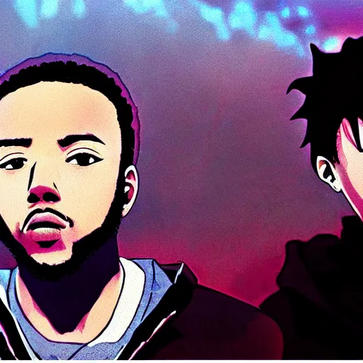 Prompt: anime still of kendrick lamar