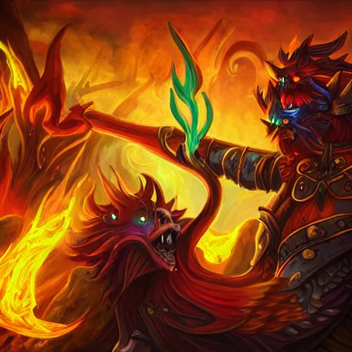 Image similar to fiery burning spell, in hearthstone art style, epic fantasy style art, fantasy epic digital art, epic fantasy card game art