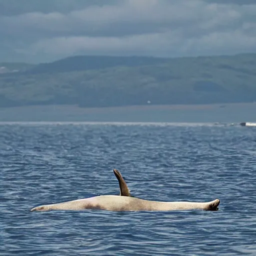 Prompt: a solar eclipse caused a giant floating seal