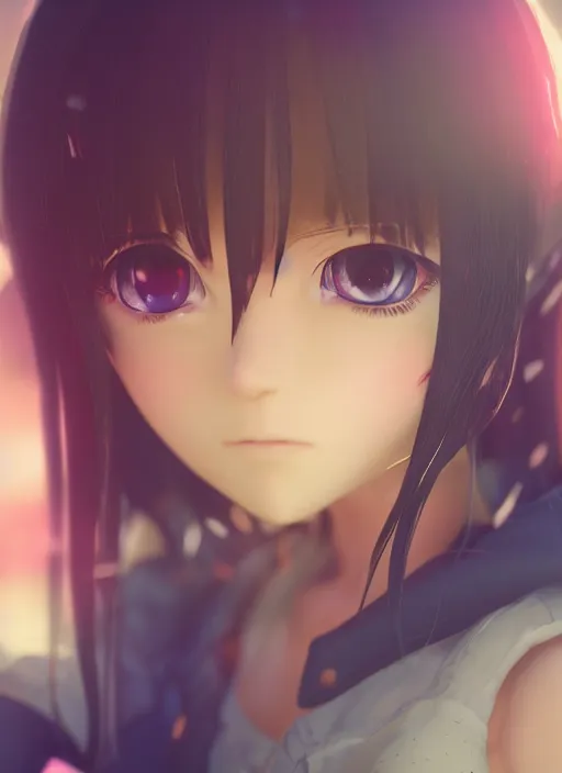 Image similar to Portrait of a anime girl with bokeh, highly detailed, dramatic lighting, octane render, 4K