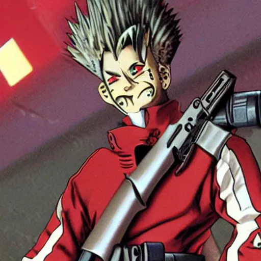 Image similar to Vash the Stampede as a gun