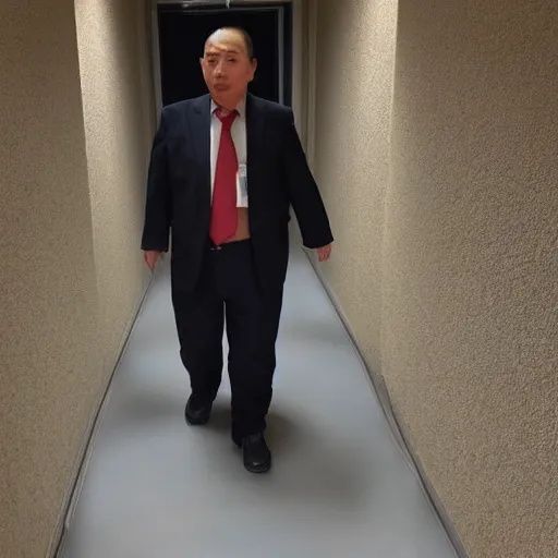 Image similar to chinese spy sneaking through a corridor