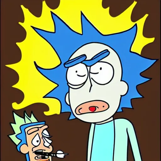 cartoon of rick sanchez ( rick and morty ) smoking a | Stable Diffusion ...