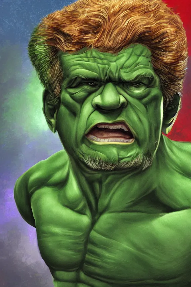 Prompt: a digital painting of president lula as the hulk