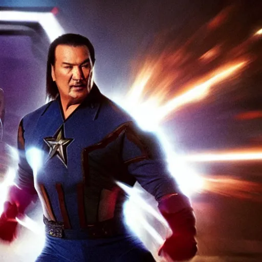 Prompt: Steven Seagal fighting Thanos in an Avengers movie