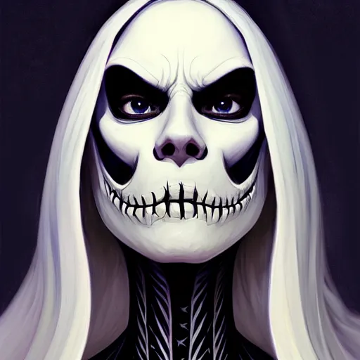 Prompt: character concept portrait of jack skellington beautiful voluminous muscular tall healthy and virtuous. modestly clothed, intricate, elegant, highly detailed, digital painting, artstation, concept art, symmetry, smooth, sharp focus, illustration, art by mandy jurgens and alphonse mucha and alena aenami